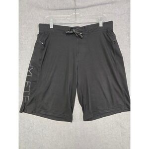 Hylete Mens M Black Training Shorts CrossFit‎ Gym Performance Zip Pockets